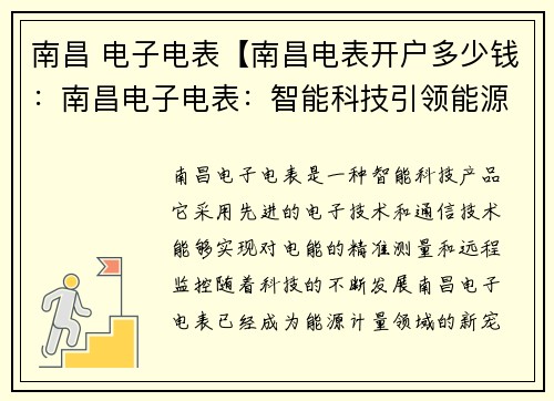 南昌 电子电表【南昌电表开户多少钱：南昌电子电表：智能科技引领能源计量新时代】